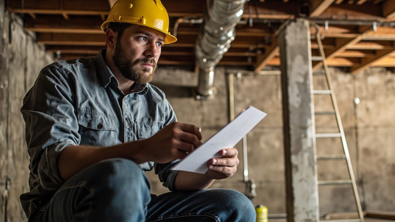 专业人士进行地下室结构安全检查，确保改造合规