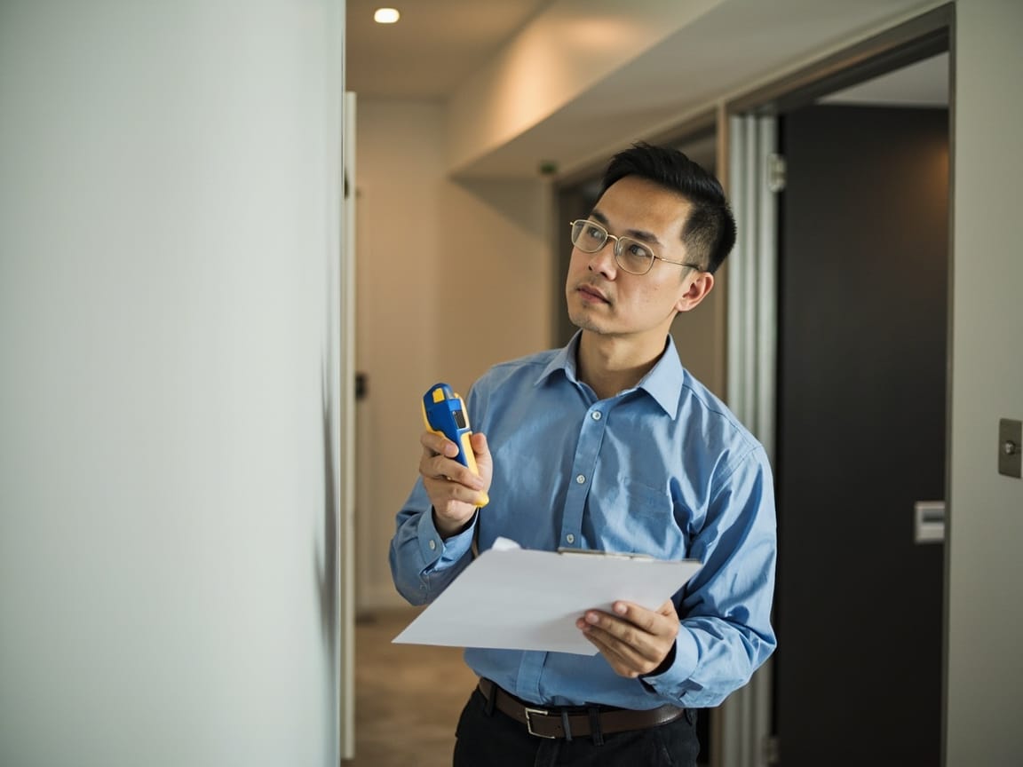 专业验房师检查房屋