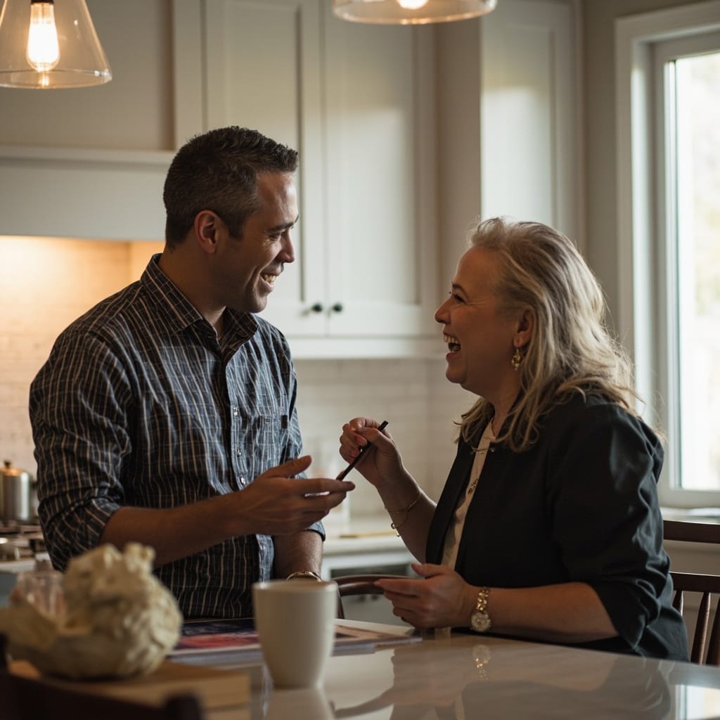 经纪人与客户讨论