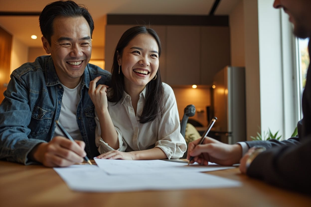 亚洲家庭在纽约卖房签约