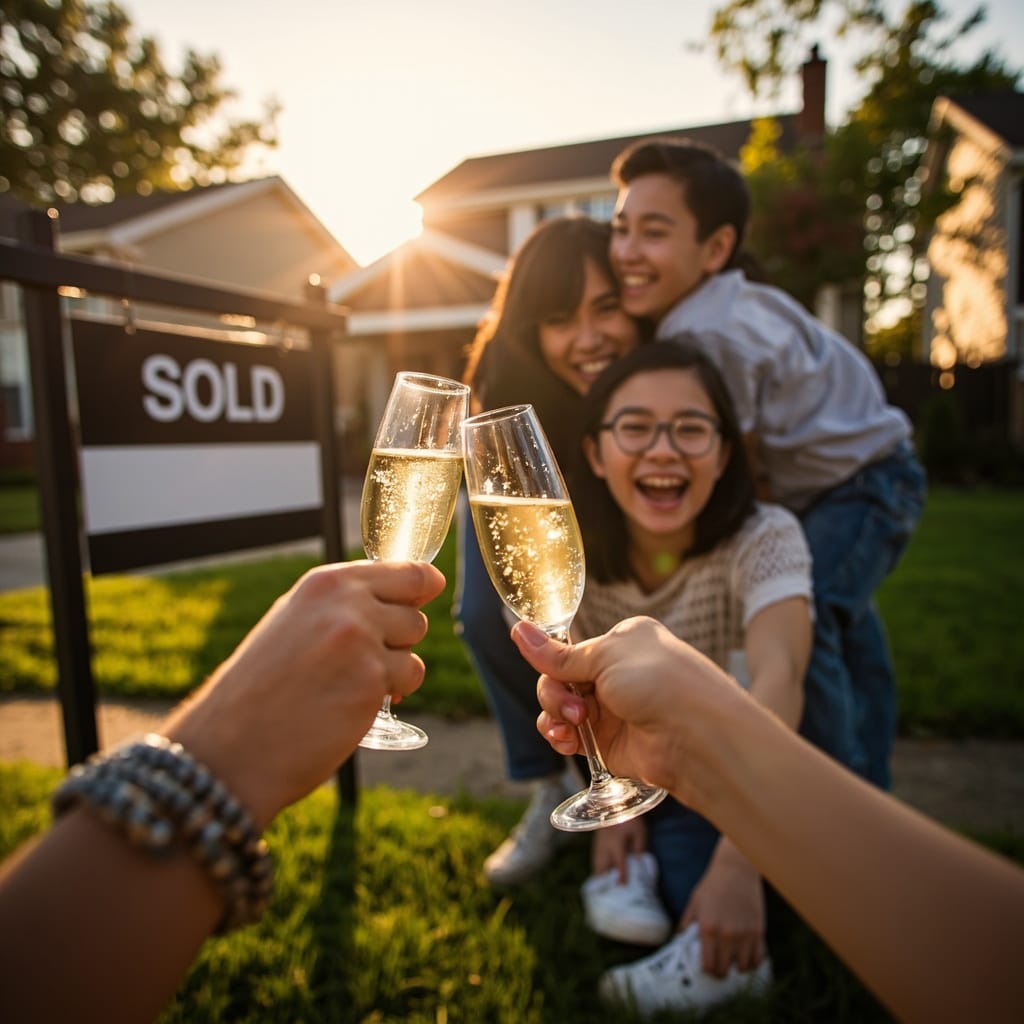 Sold home celebration
