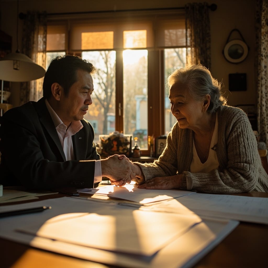 Agent homeowner handshake