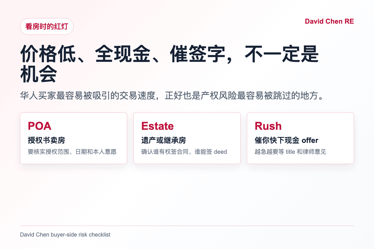 纽约华人买家识别 POA 遗产房和快 closing 红灯图