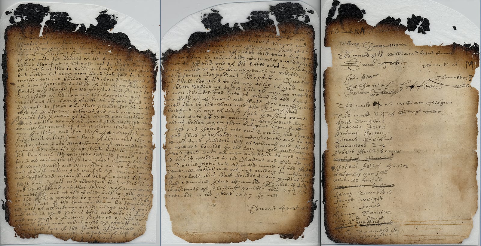 1657 年 12 月 27 日 Flushing Remonstrance 历史文件