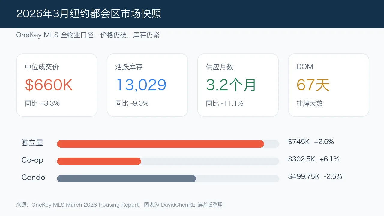 2026年3月纽约都会区房价库存市场快照