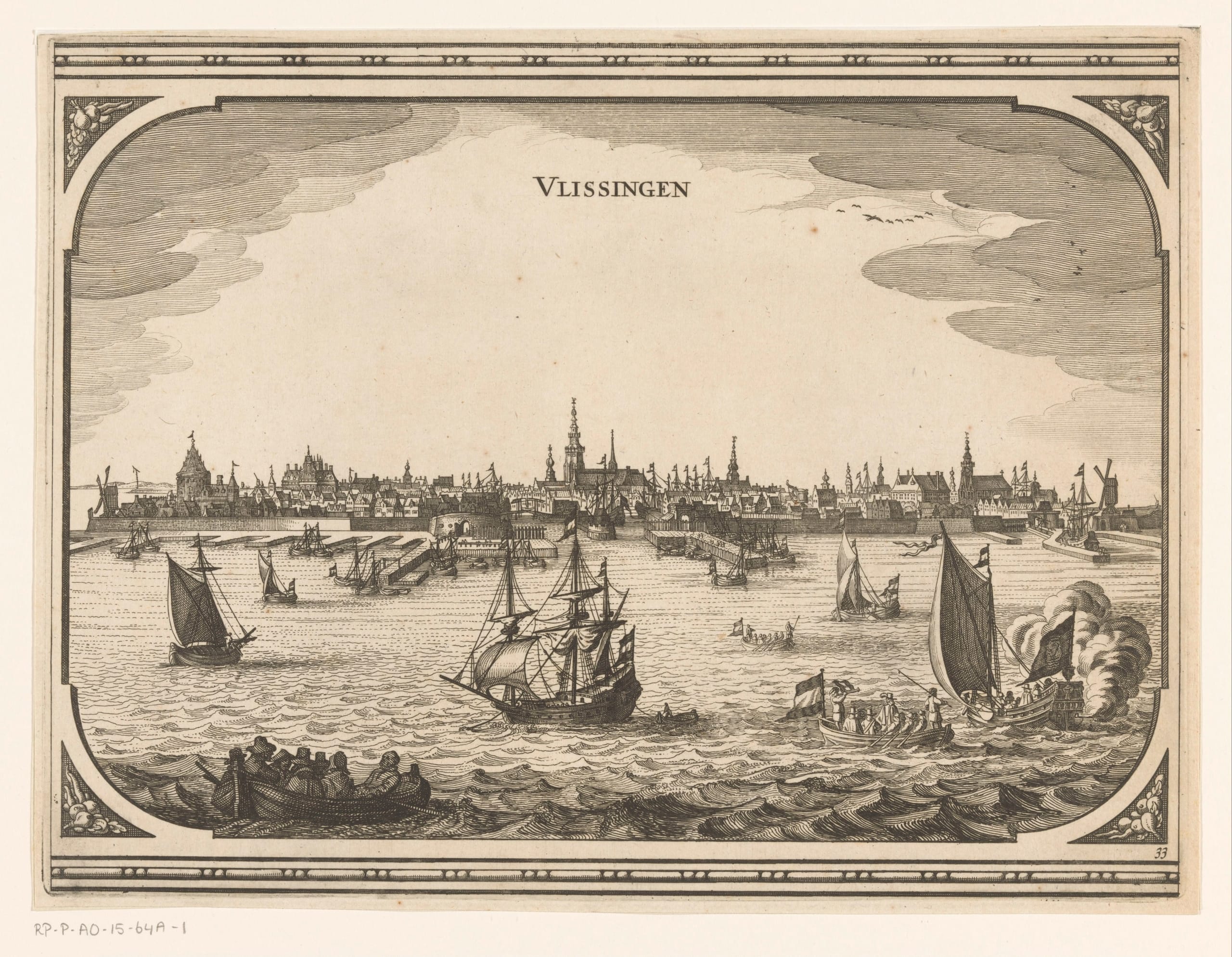 1657 年 Vlissingen 殖民地小镇景观版画
