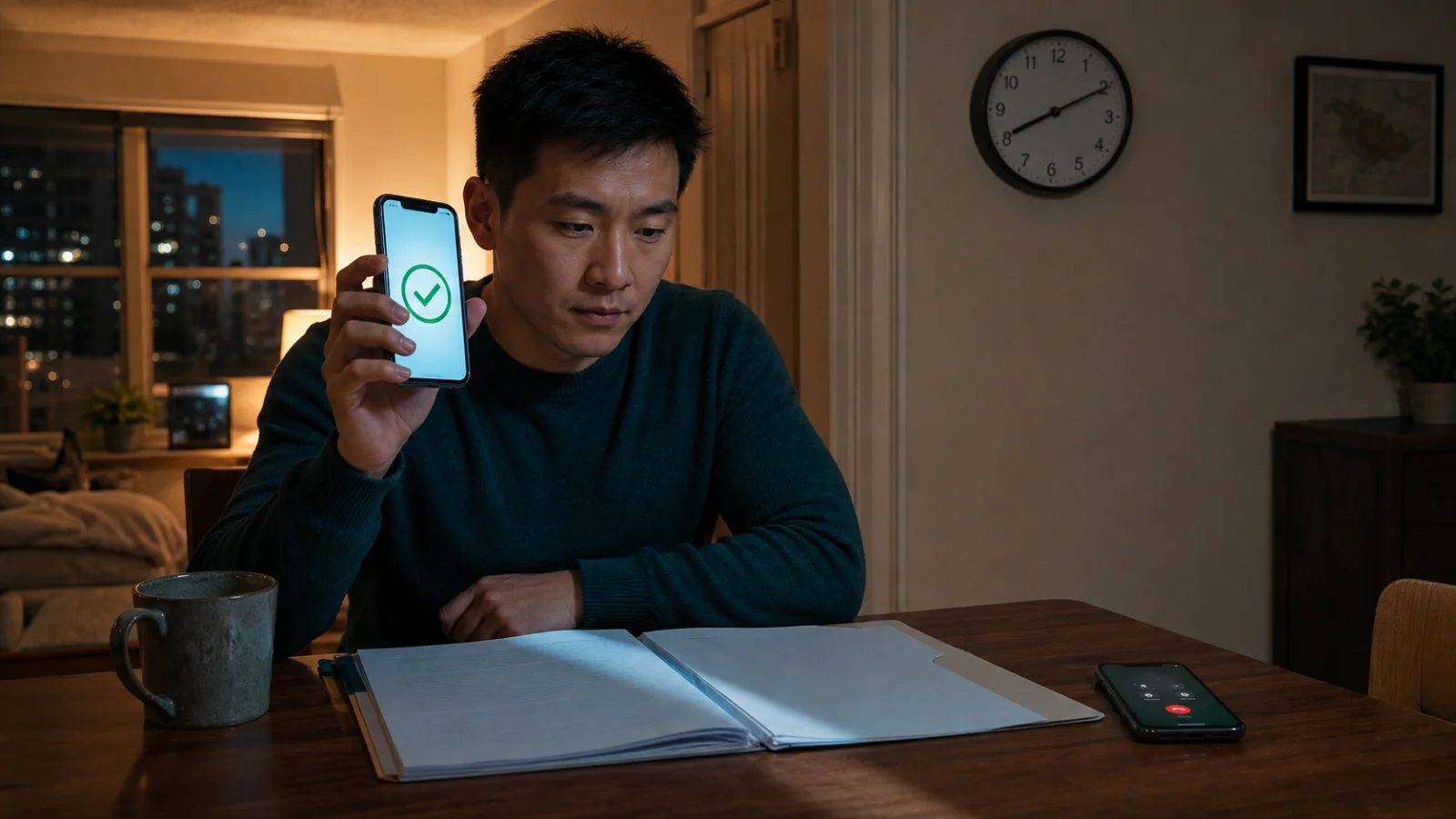 纽约华人买家拿着offer接受提示,桌上却仍放着尚未完成的合同文件