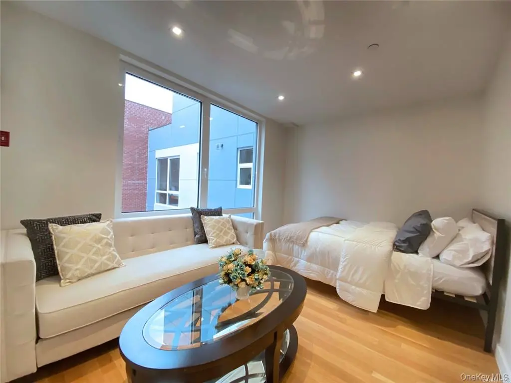 Staged flexible room with large window