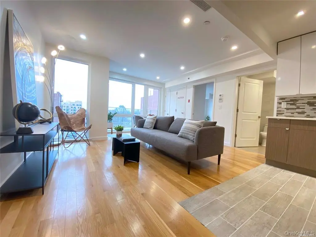 Open-plan living room beside the kitchen