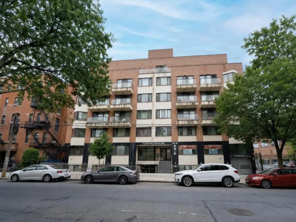 Office building exterior and street frontage