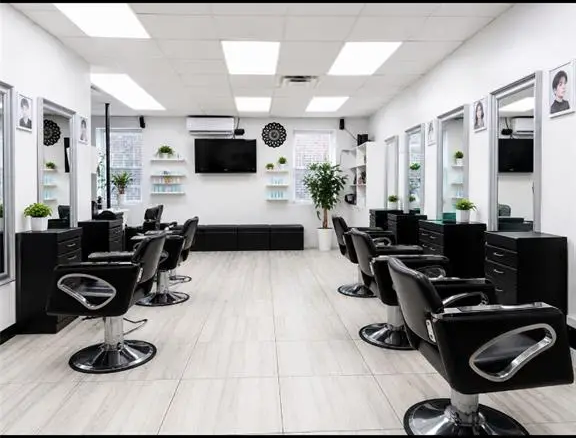 Salon interior with styling chairs