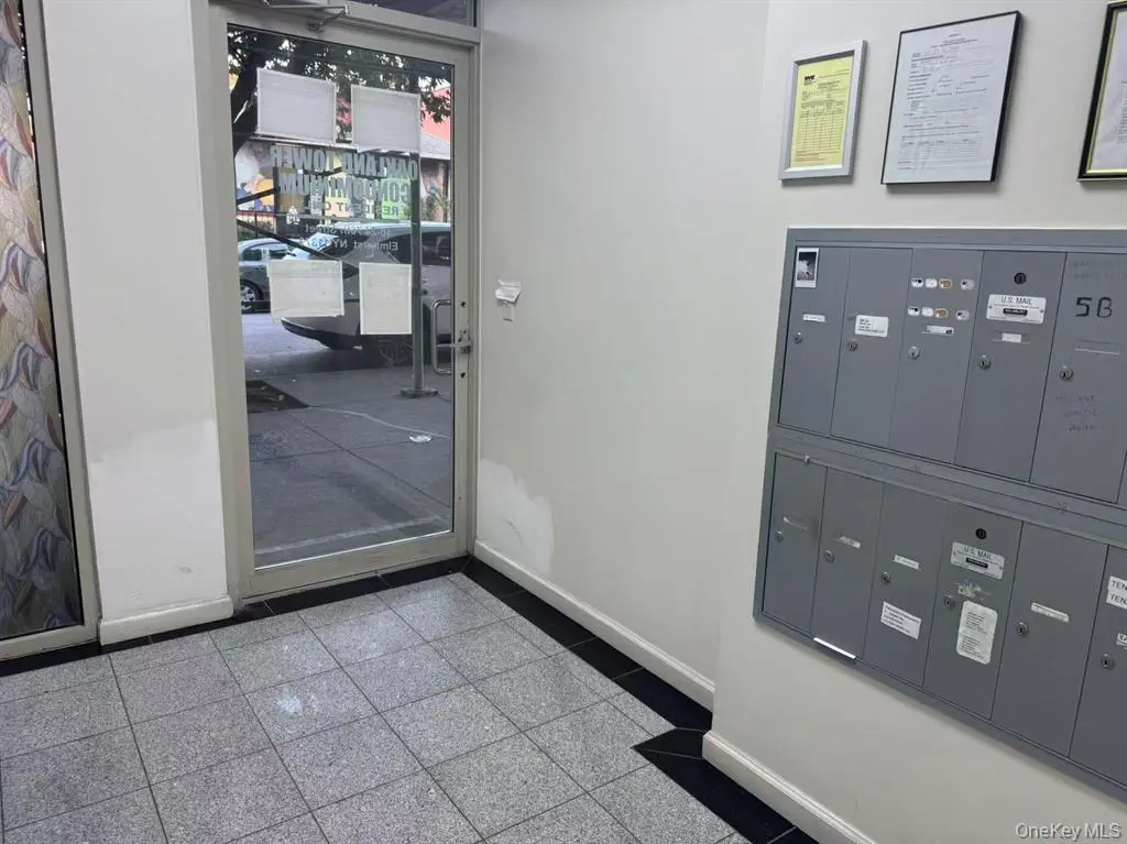 Building entrance and mailboxes