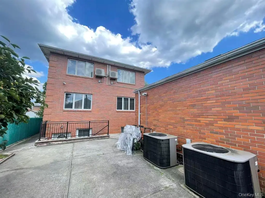 Rear yard and brick garage