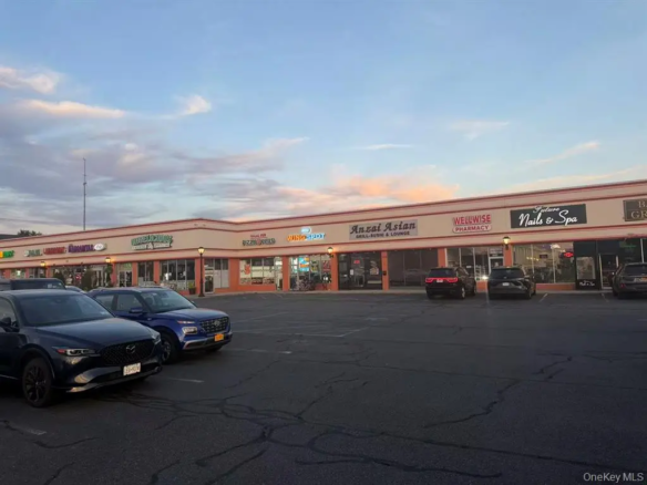Retail plaza exterior and parking area