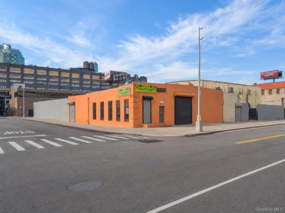 Long Island City industrial warehouse exterior at the street corner