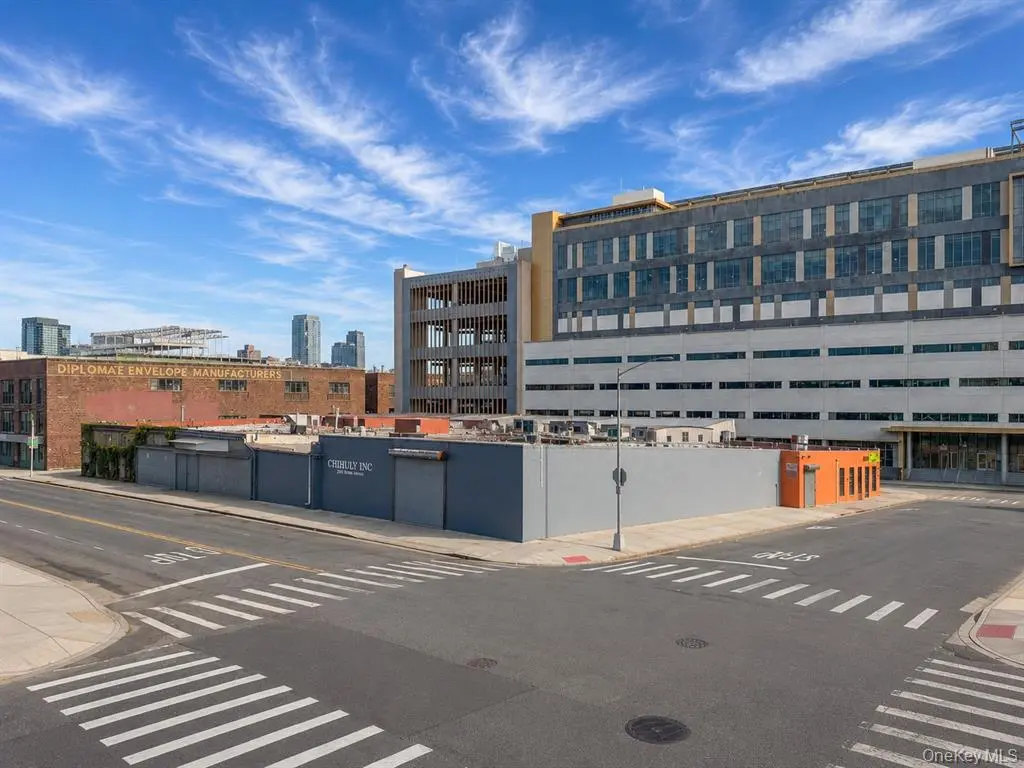 Industrial warehouse exterior and corner frontage