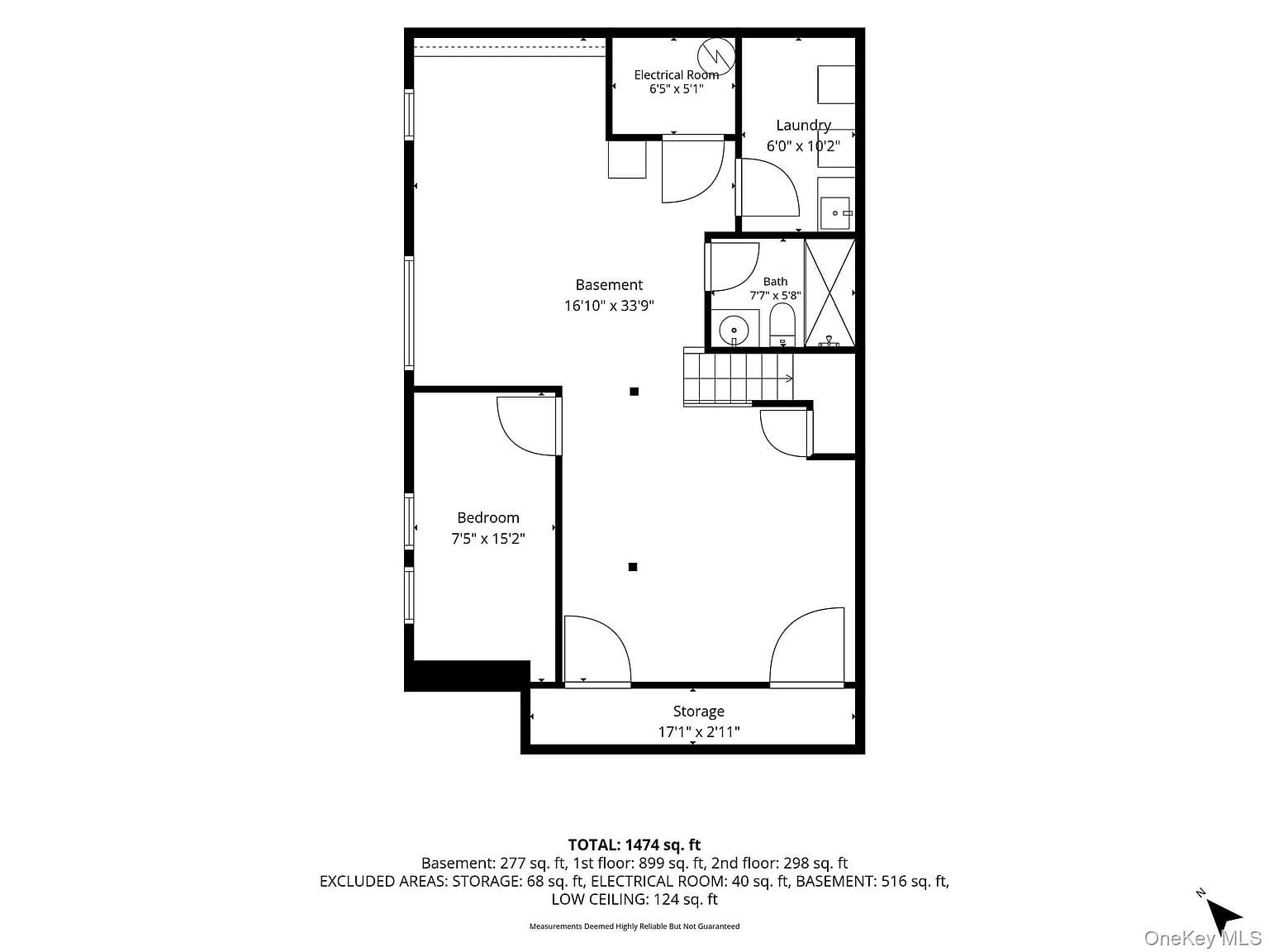 170-19 Pidgeon Meadow Rd|地下室户型图一 170-19 Pidgeon Meadow Rd地下室户型测量图,尺寸仅供参考。