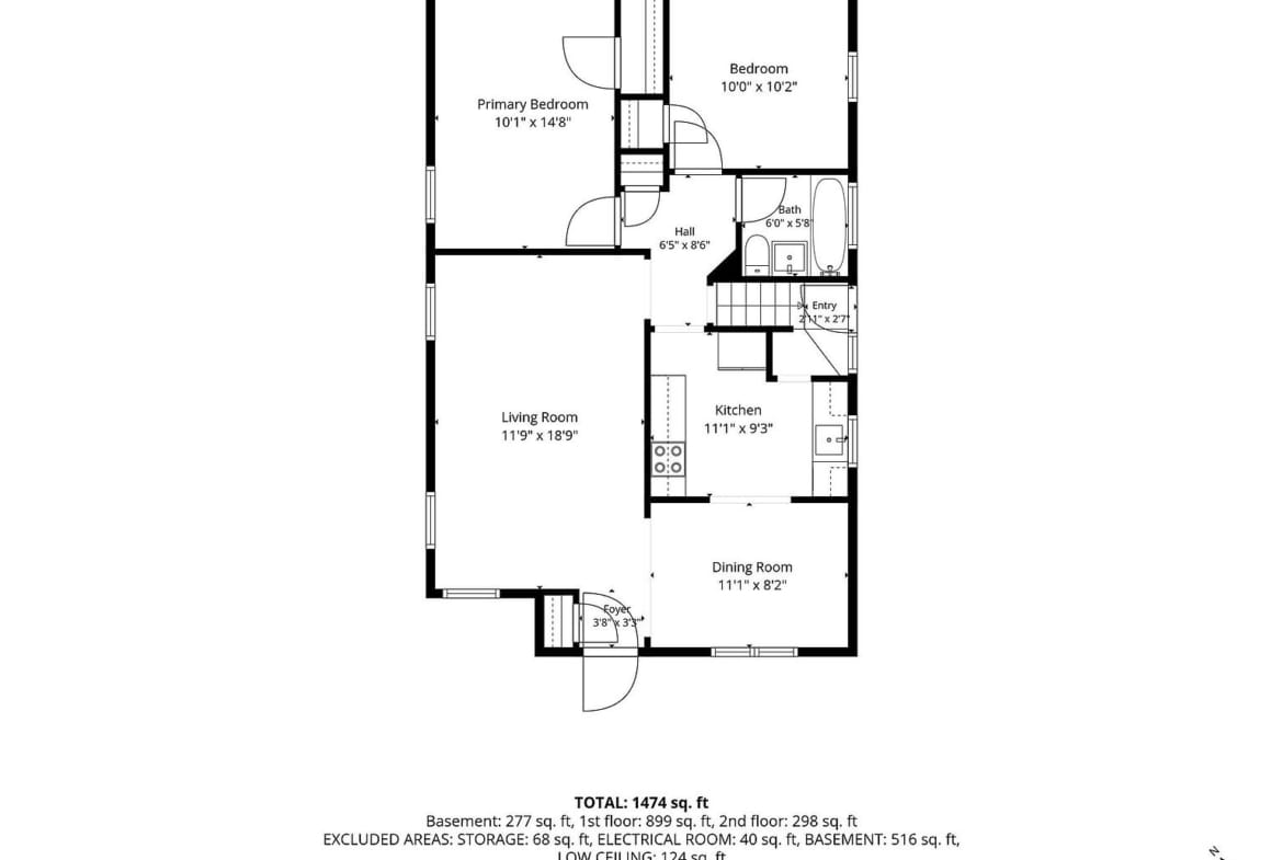 170-19 Pidgeon Meadow Rd一楼户型测量图，尺寸仅供参考。