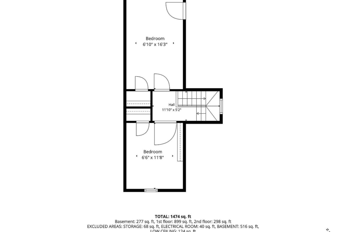 170-19 Pidgeon Meadow Rd二楼户型测量图，尺寸仅供参考。