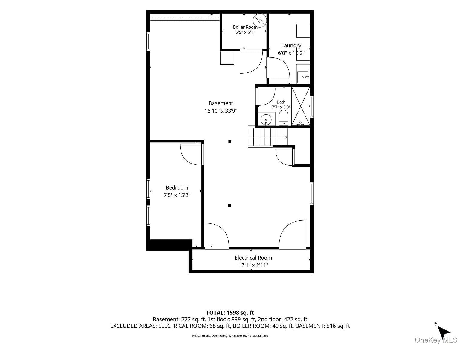170-19 Pidgeon Meadow Rd|地下室户型图二 170-19 Pidgeon Meadow Rd另一版地下室户型测量图,尺寸仅供参考。