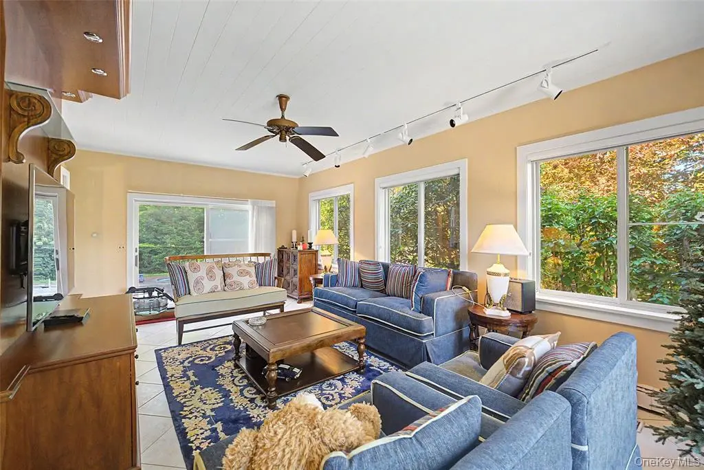 Sunlit family room overlooking the grounds