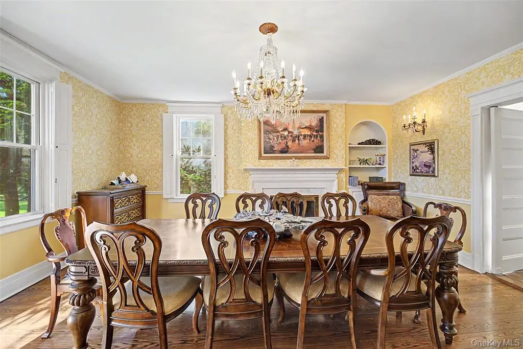 Dining room with built-in cabinetry