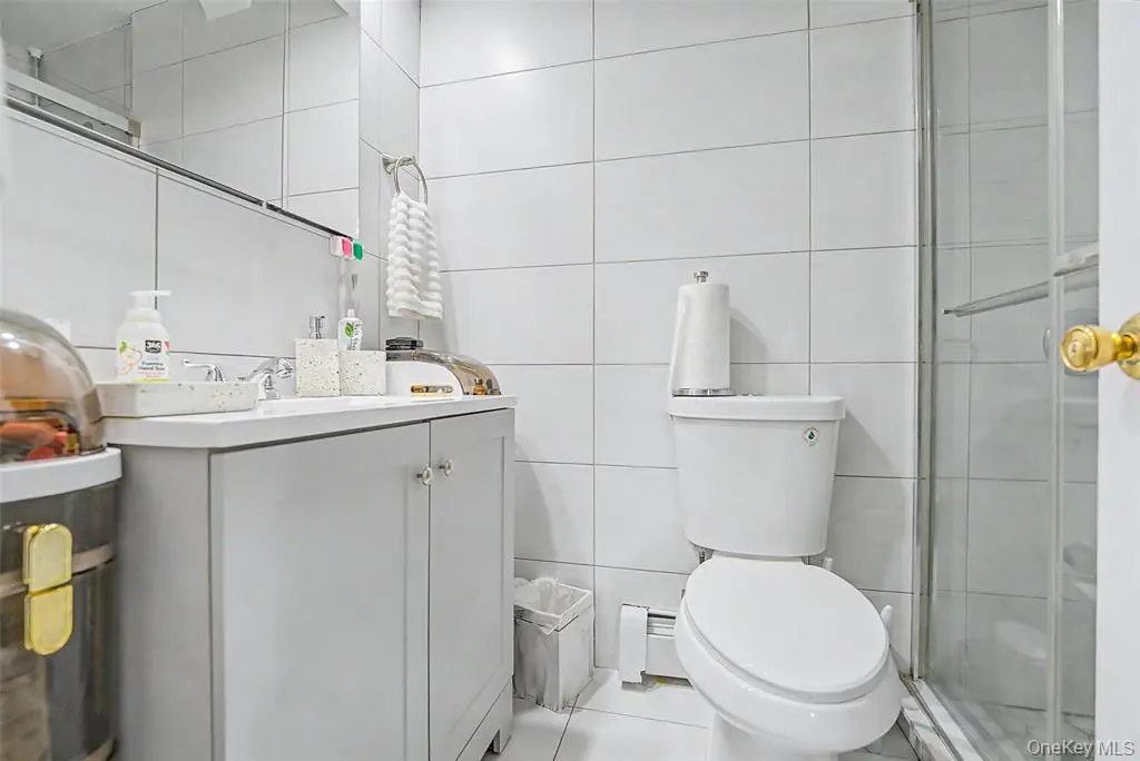 Updated tiled bathroom