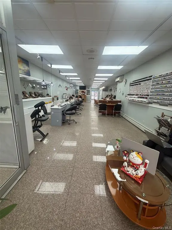 Nail salon interior with manicure stations
