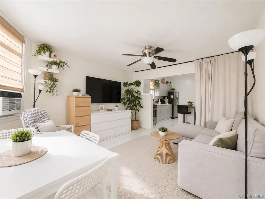 Open living and dining area