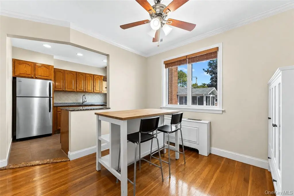 Kitchen with window and breakfast seating