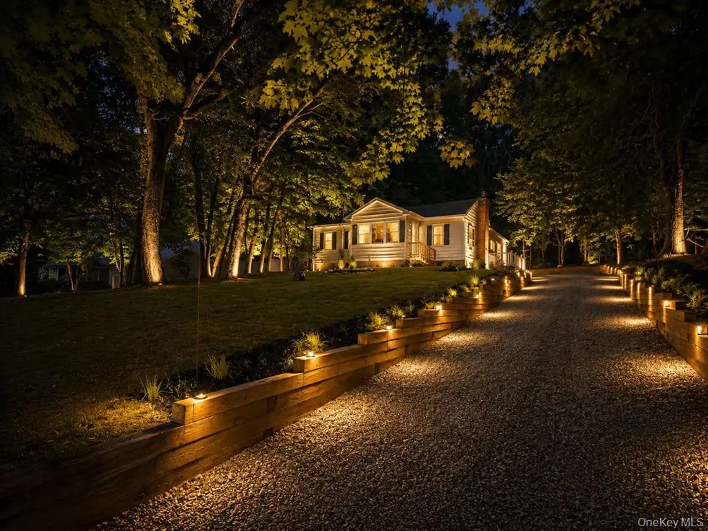 Setauket driveway with landscape lighting