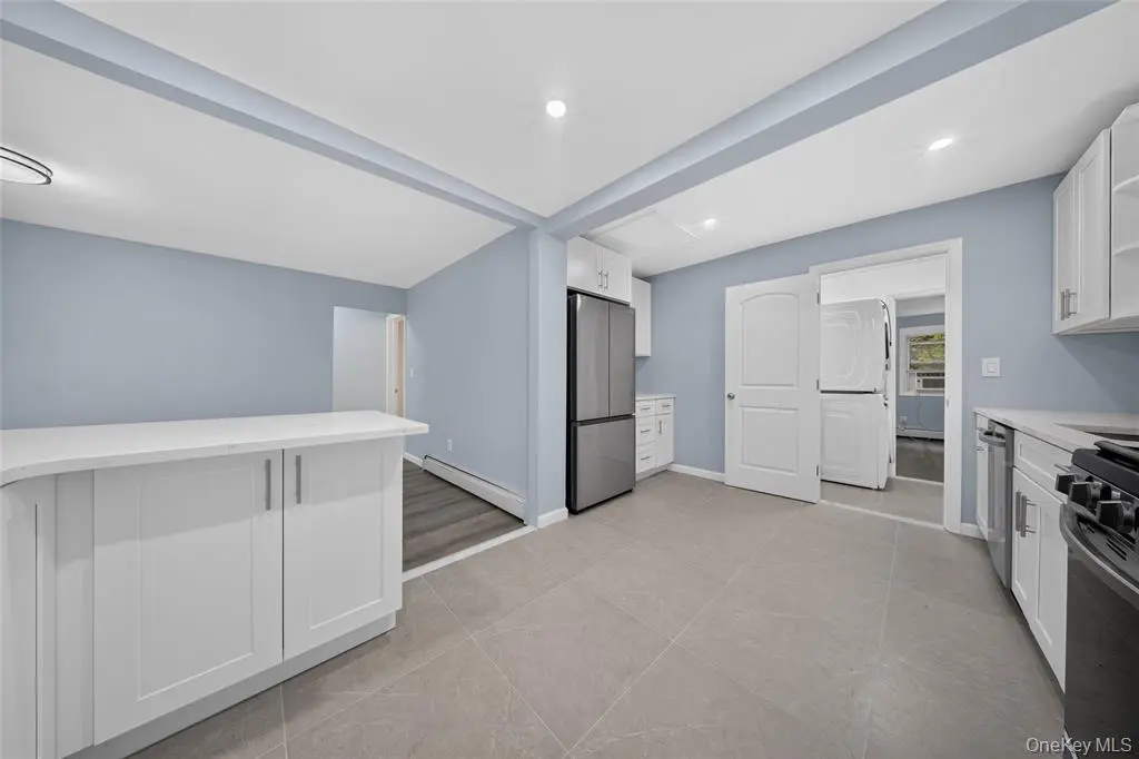 Open kitchen and dining area