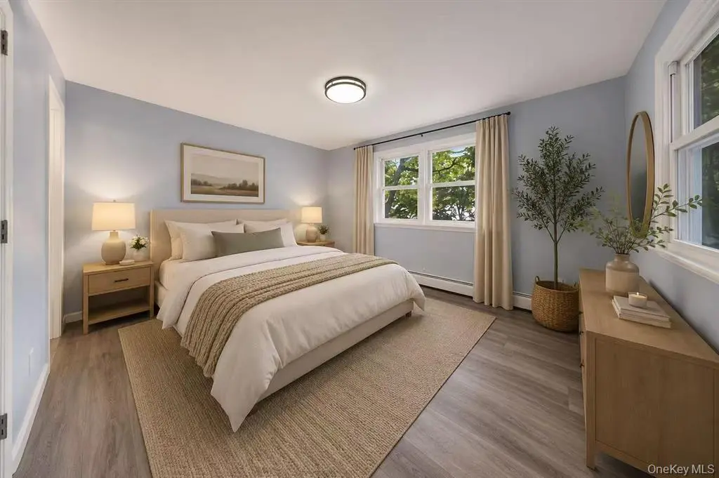 Staged primary bedroom