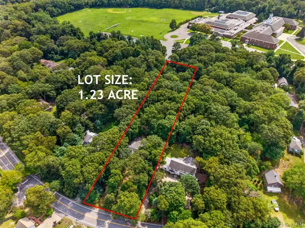 Aerial view of the 1.23-acre lot