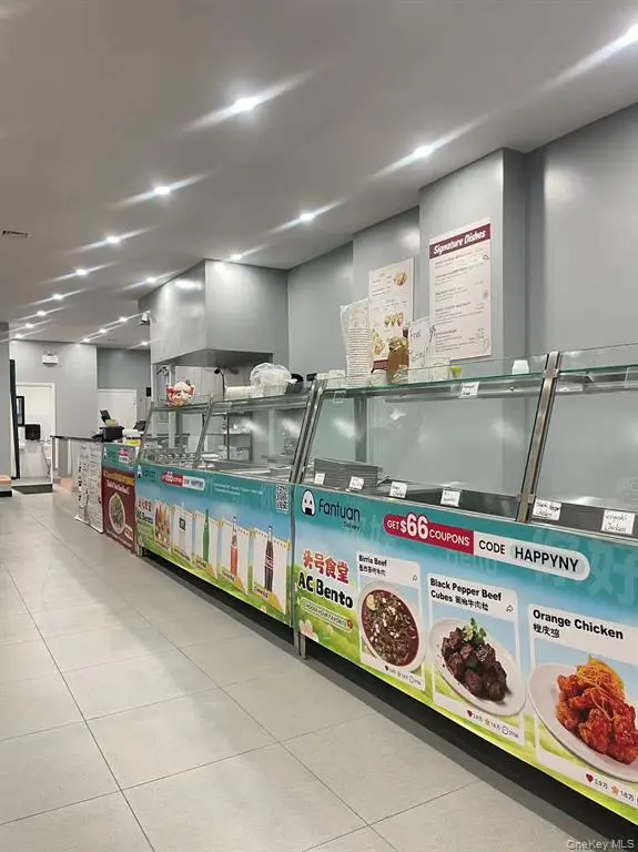 Restaurant service counter and food display