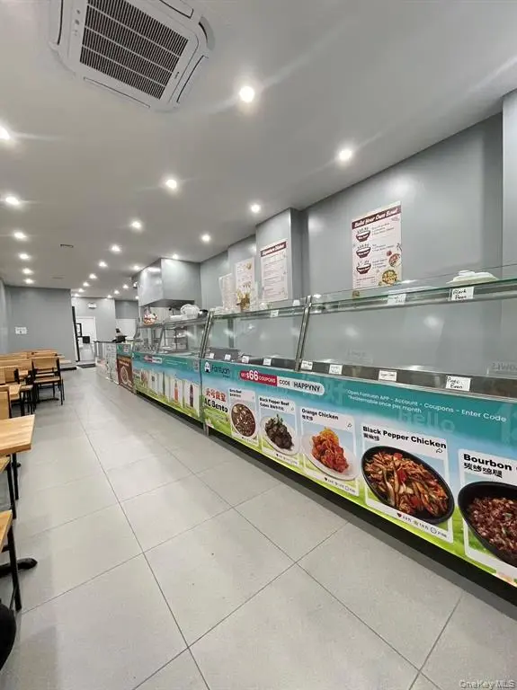 Restaurant counter and dine-in seating
