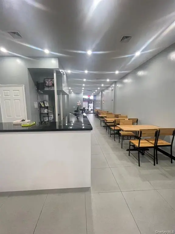 Restaurant interior looking toward the entrance