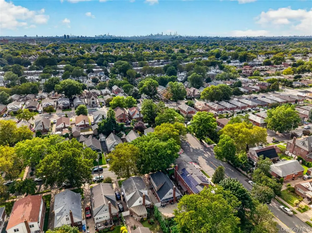 Wide aerial view of the Oakland Gardens neighborhood